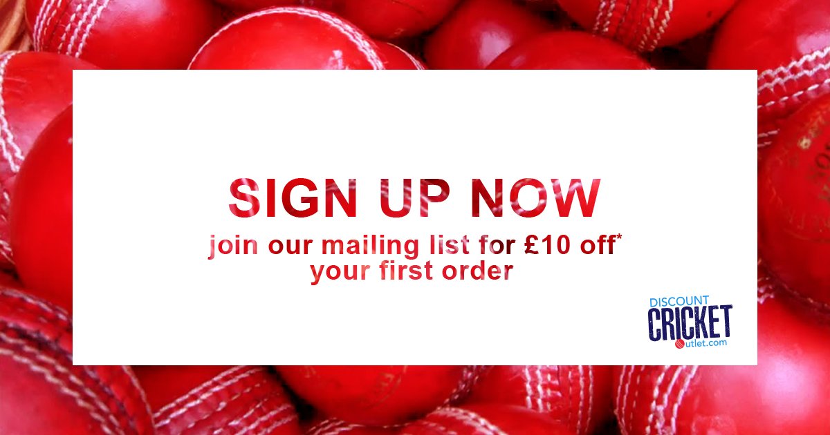 Sign up to our emails &amp; get £10 off your first order when you spend over £100
discountcricketoutlet.com/customer/accou…
