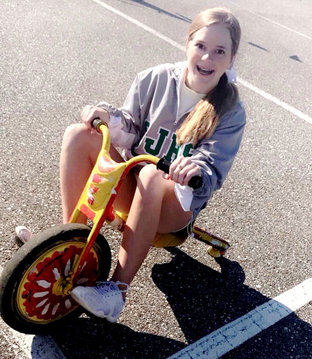 CoppinvilleJR's tweet photo. CJHS cheerleaders are helping out at the EEEC Trike-A-Thon today! #CJHLearn #EEEC #GoEagles #CJHCheer https://t.co/GsNz34eDp3