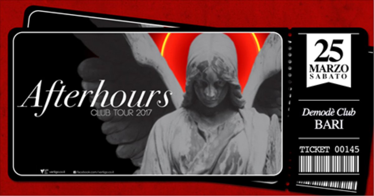 HighGradeEnt's tweet image. Sabato 25 Marzo 
#AFTERHOURS live @DemodeClub 
Biglietti disponibili qui: bit.ly/AfterhoursDemo…
#Folfiri o #Folfox #Tour2017