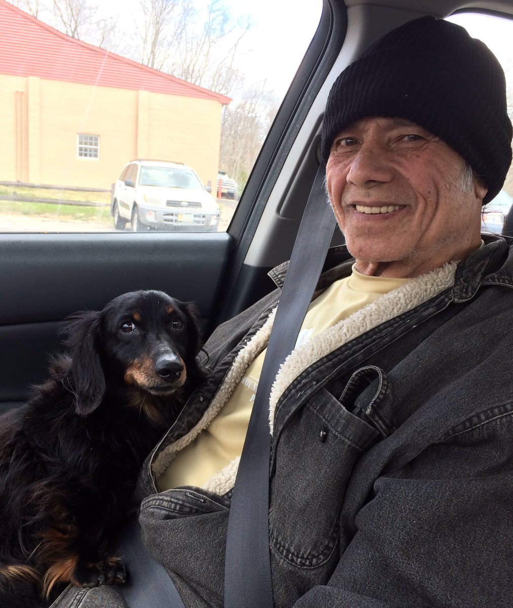 RealJimmySnuka's tweet image. Jimmy with his dog, Newman. Together again. @carolesnuka