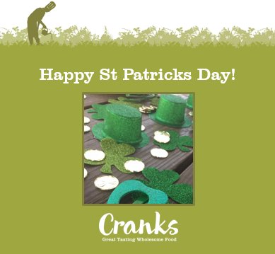 CranksFood's tweet photo. Wishing you all a bit of Irish luck today. Happy Fri-yay everyone! https://t.co/rhQ4ua5sJq