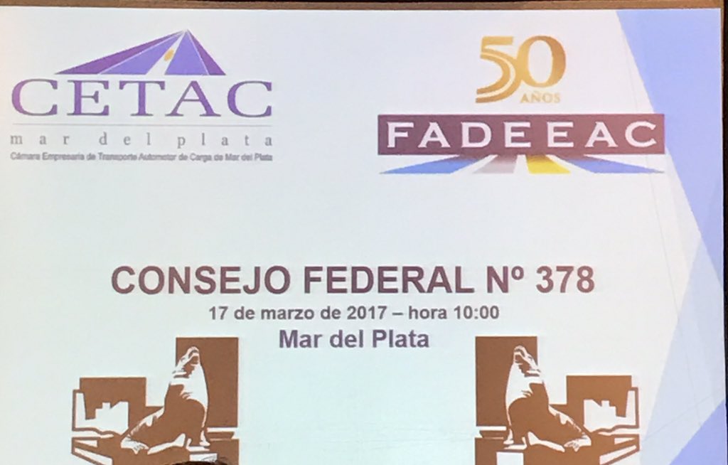 CEFAC_TDF's tweet image. Presentes en la Presentación de @Guillodietrich en el Consejo Federal #378 #MardelPlata @MindeTransporte @FADEEAC