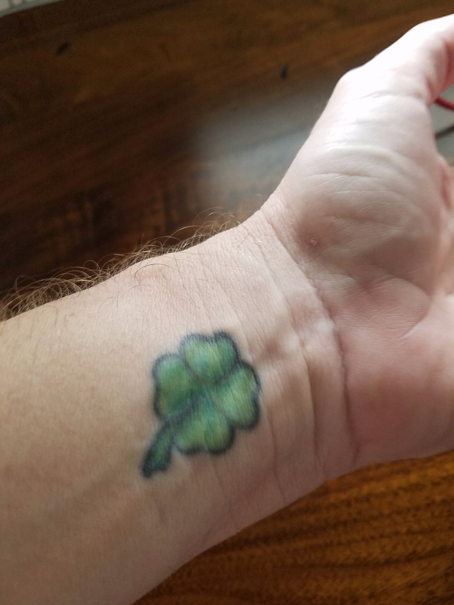 MyFunnyBrian's tweet photo. I stole my Mom's Discover card amd got this Tattoo 10 years ago so I would never get pinched again! #StPatricksDay #HappyStPatricksDay https://t.co/MP3WZnx0WG