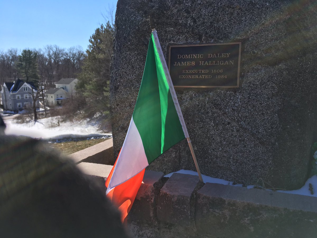 amherstirishMA's tweet image. Northampton,MA to mark Irish immigrants Daley &amp;amp;Halligan. Executed 1806. Exonerated 1984. #irishstand @GlobalIrish