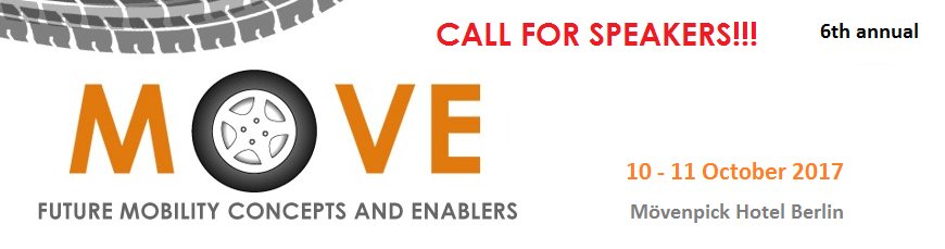ENGautoevents's tweet photo. Join us as a keynote speaker! Calling senior #Mobility @experts to share their insight at our #engMOVE 2017 Summit this October in #Berlin! https://t.co/K3yaGOvpbQ