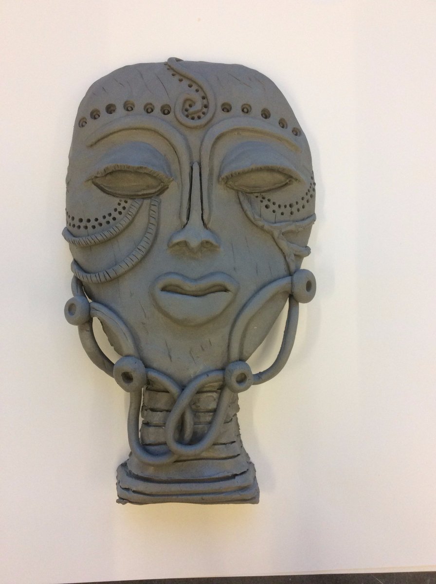 rhhampton12's tweet photo. Tiki infused African Ceremonial masks coming in for completion! Way to go Sculpture I !! https://t.co/nqY1a22g94