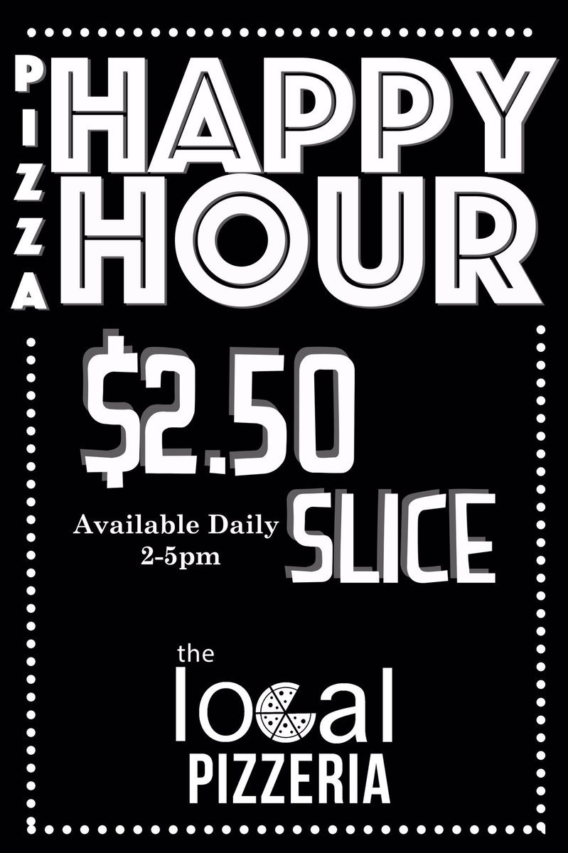 localpizzeria's tweet photo. Because we are celebrating #StPatricksDay and our 2 Year Anniversary today.... we have brought back our Pizza Happy Hour! https://t.co/KnDu5PYdwk
