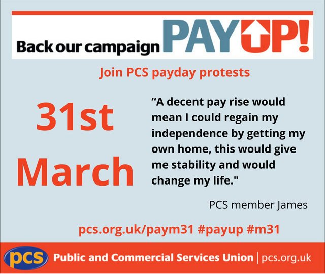 In run-up to our #m31 payday protest #PCS member James explains how years of pay restraint have affected him pcs.org.uk/jamespay #payup