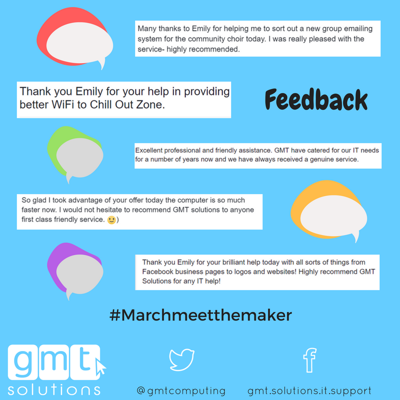 GMTComputing's tweet photo. With a HUGE thank you to our satisfied clients!  #Marchmeetthemaker #happycustomers #reviews #ITSupport #Newent https://t.co/5yY8lfzhHd
