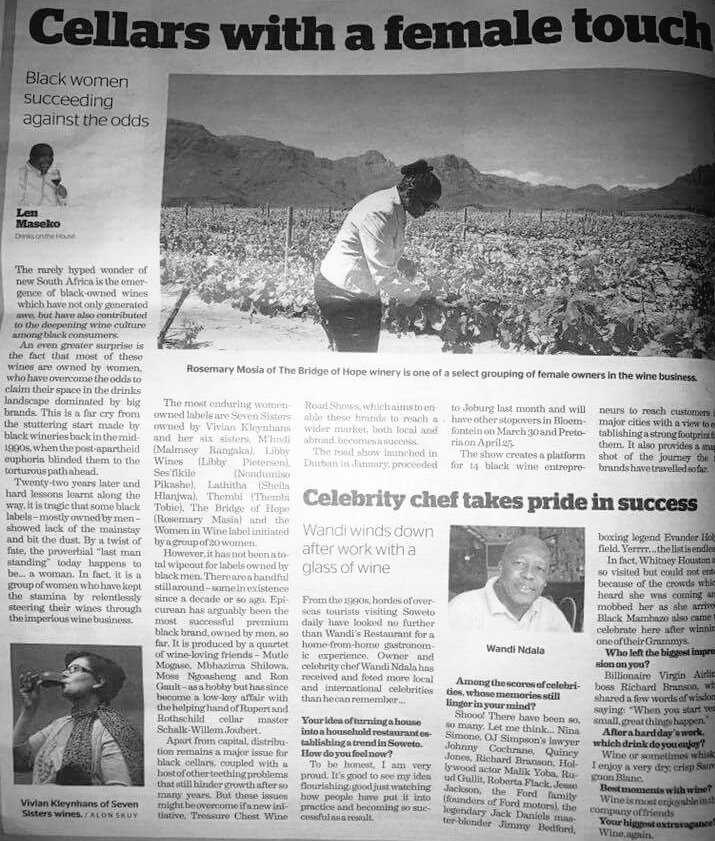 BridgeHopeWine's tweet photo. "Cellars with a female touch" 

#Wine #Article #WomenOfWorthSA #WineLover  #TheBridgeOfHopeWines https://t.co/u3ivMF91HH