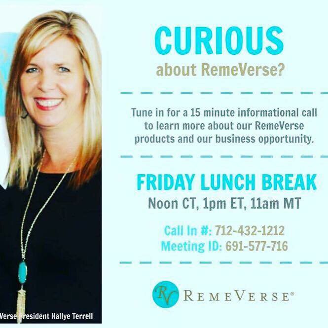 HallyeTerrell's tweet photo. Want to know more about RemeVerse? Join me for live call- coming up in a few! https://t.co/cU7e6ERH2B