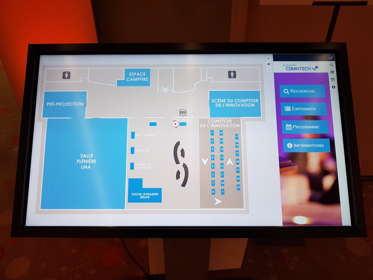 dparchi's tweet photo. #innovation de @dparchi sur #ComInTech : plan interactif avec exposants, programme et cheminement ! https://t.co/f3fkUk0Ydg