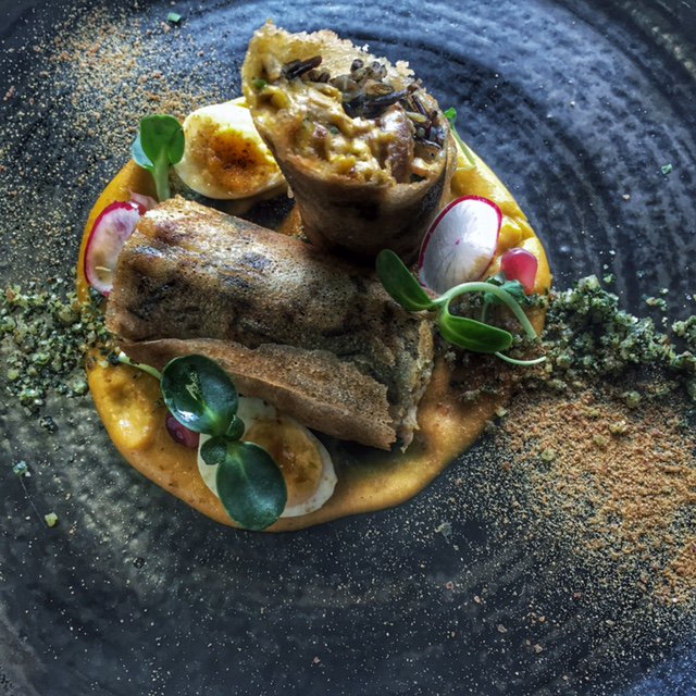 Peruvian Pop Up Menu at The Grapes all of this week until 23 March. This is a Aji Gallina Roll. Will that be a first for BOA then? <a href="/UchuPeru/">Uchu Perú</a>