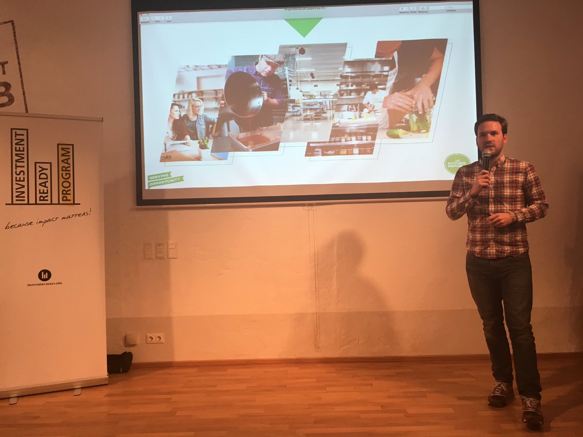 Invest_Ready's tweet photo. Rocking the pitch stage #IRPNL @sustainerhomes #kitchenrepublic @Green4print @ImpactHubAMS @impacthubvienna 🤘🏽 https://t.co/aTN5bWqr6s