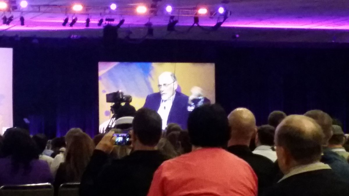 CSJNational's tweet photo. THE Irvin Yalom speaking about therapist #selfcare. He suggests? Join a group of colleagues and meet regularly. #CSJinSF #ACAinSanFran2017 https://t.co/z7XXEVogHu