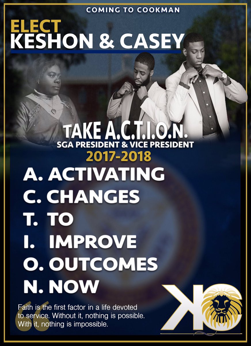 _feelmybeard's tweet photo. Wildcats TAKE ACTION and elect Keshon Kindred as SGA President and Casey Sands VP for the 2017-18 #BCU20 #BCU19 #BCU18 #BCU17 #ABOUTACTION https://t.co/QFjZBnOnzB