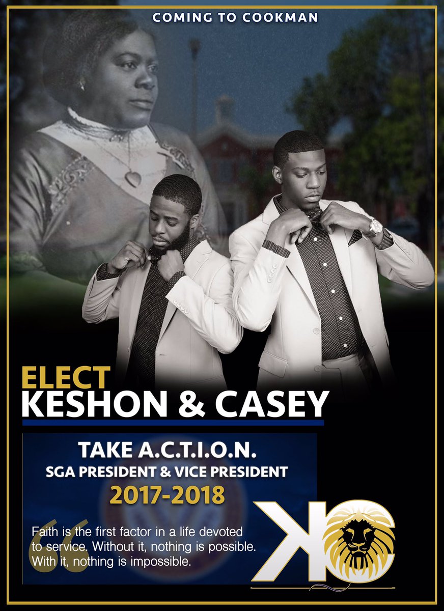_feelmybeard's tweet photo. Wildcats TAKE ACTION and elect Keshon Kindred as SGA President and Casey Sands VP for the 2017-18 #BCU20 #BCU19 #BCU18 #BCU17 #ABOUTACTION https://t.co/QFjZBnOnzB