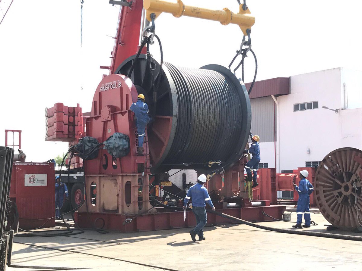 king_of_slings's tweet image. ...that can accommodate 200mT of steel wire. Spooling off, spooling in, EMAG, lubricating...the complete solution! @ktl_offshore