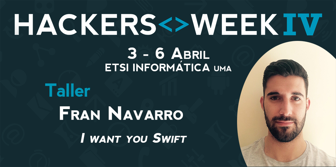 HackersWeek's tweet photo. Fran Navarro nos guiará para realizar una sencilla aplicación en iOS con Swift 3 y viendo Cocoa. 
¡Por fin se usará el laboratorio de Mac's! https://t.co/fk9ZzVoBDL