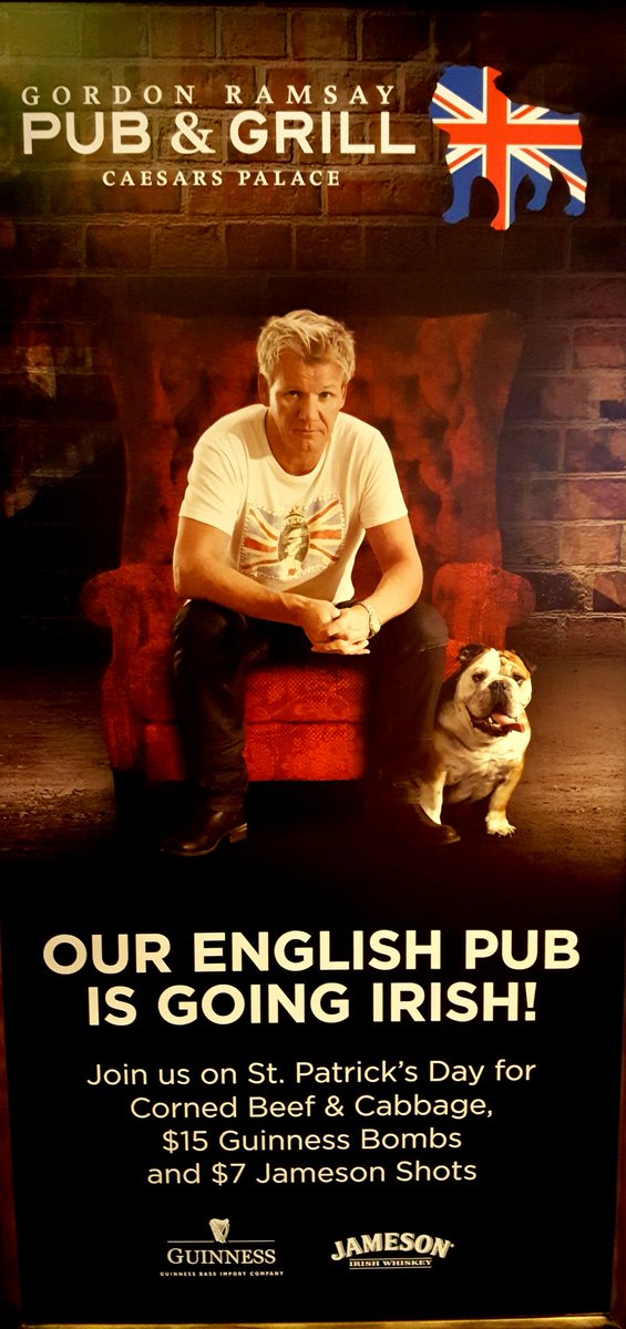 Join us #today ! <a href="/GordonRamsay/">Gordon Ramsay</a> #LasVegas <a href="/CaesarsPalace/">Caesars Palace</a> #StPatricksDay #Drinks #food #Pints <a href="/LmaioneLouie/">Louie</a> <a href="/randygoldich/">randy goldich</a> ☘☘🍺🍻