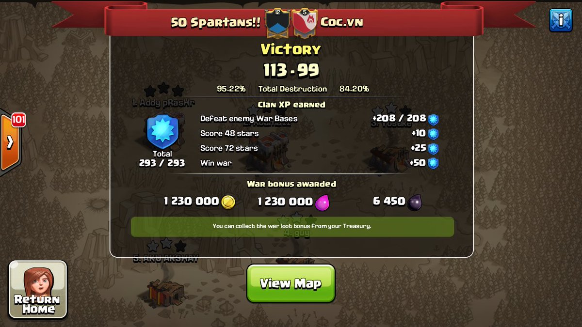 An amazing war to get our 300th win as well as push us to lvl 13! #ClashOfClans