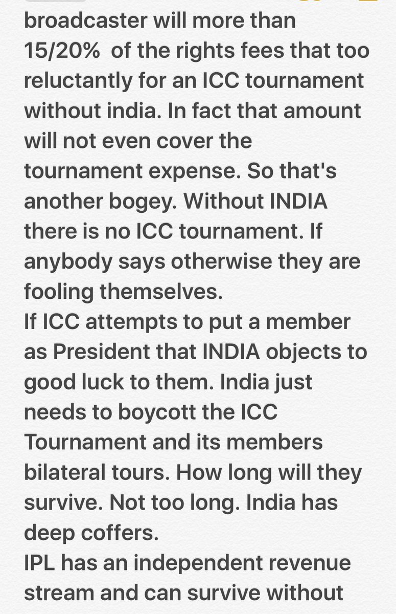 LalitKModi's tweet photo. The big @ICC #bluff and If anyone in their right #mind think they can take on the @BCCI then think not twice - 10 times. You will all 💣💣💣 https://t.co/N7PMhEIZIg