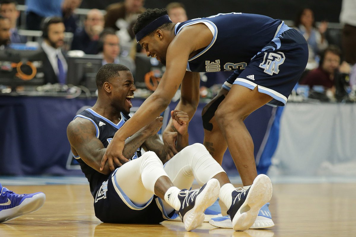 Rhode Island gets their first win in the tourney since 1998 #MarchMadness