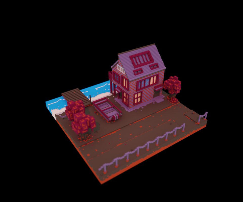 funabab's tweet image. @voxelise pico8 palette test #gameart #magicavoxel #voxel #voxelart #lowpoly #pico8