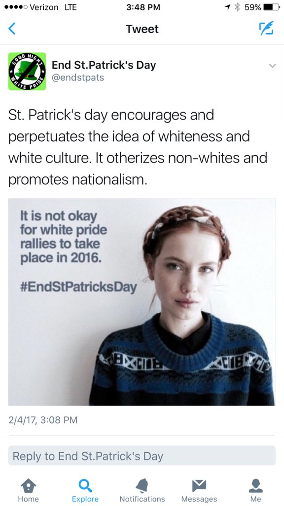 Jyagher's tweet photo. @DemocratsLogic according to this page that part Irish makes racist. No reparations for you 👎🏻 https://t.co/ZSIfI14hDl