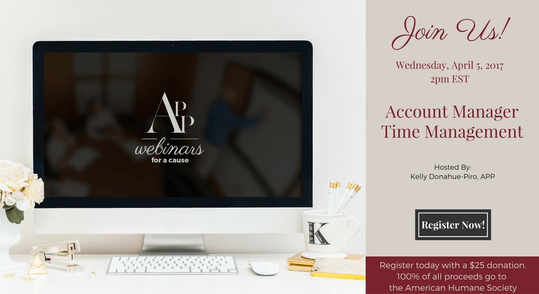 ParadisoPresent's tweet photo. Coming soon, @kldonahue will be hosting a #WebinarforaCause focusing on Account Manager Time Management. Details:
https://t.co/8wqTrYbceK https://t.co/JeQHPfA7y9