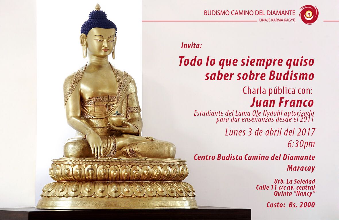 DWBMaracay's tweet photo. La oportunidad de conocer sobre budismo con una visión Occidental el próximo 03-04 en Maracay. Información al 414-4605108 https://t.co/uYjxeAPcHs