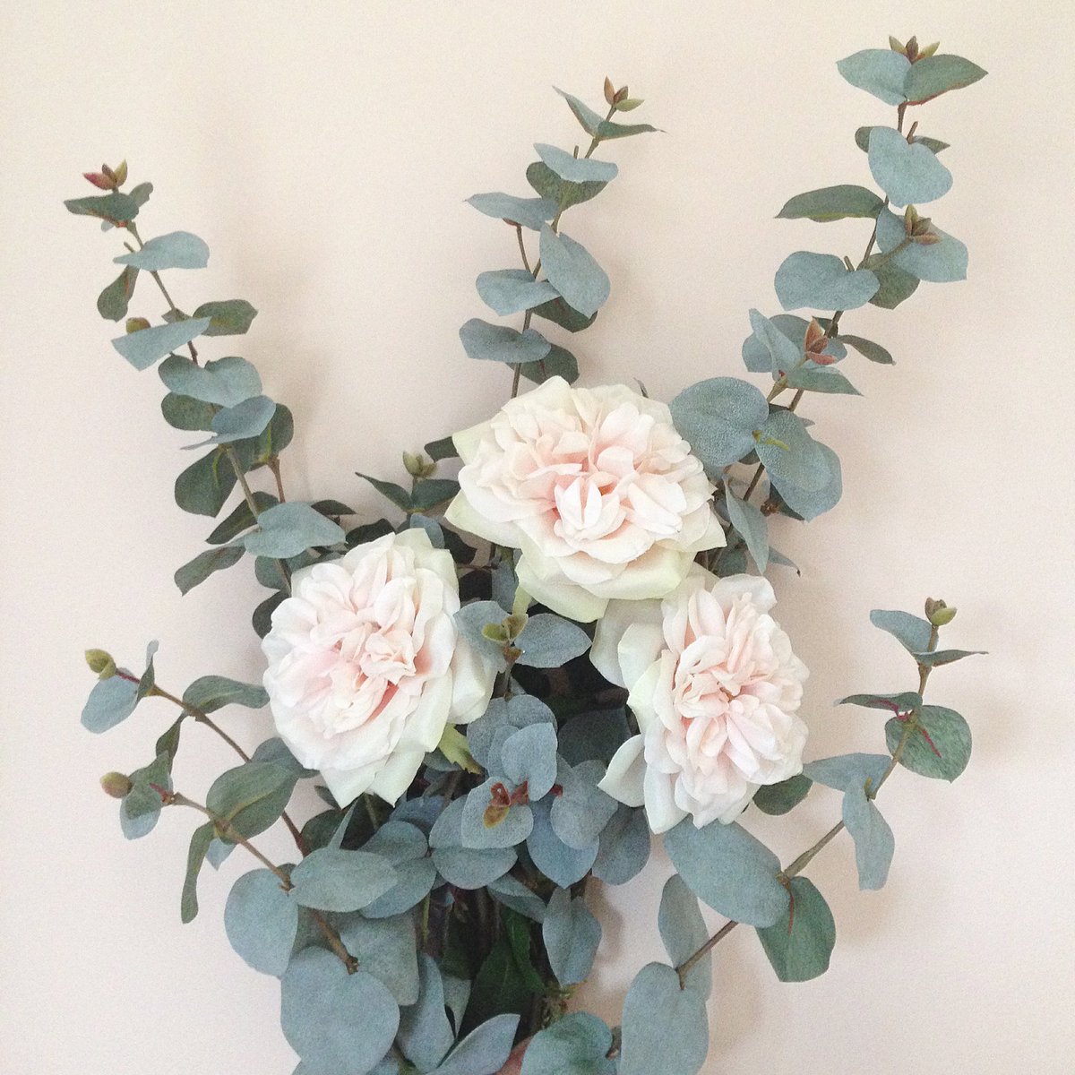 #floralfriday here, stocked up on these beautiful faux #roses &amp; #eucalyptus, both in the #Etsy shop now.