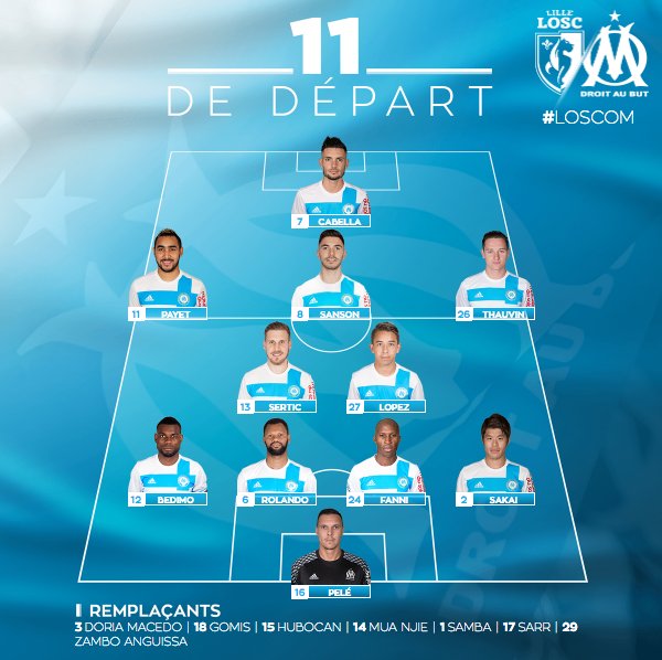 OM_Officiel's tweet photo. Le 11 de départ Olympien #LOSCOM https://t.co/dHQvhnTv1m