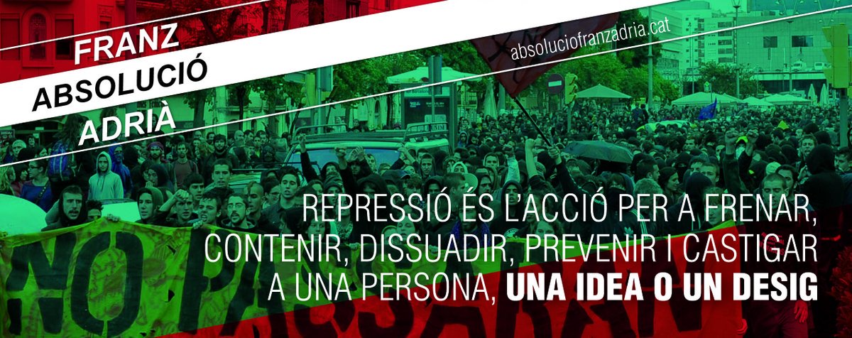 A les idees i els desitjos mai els podreu empresonar, a la solidaritat tampoc. El 20 d'abril anem a judici > absoluciofranzadria.cat
