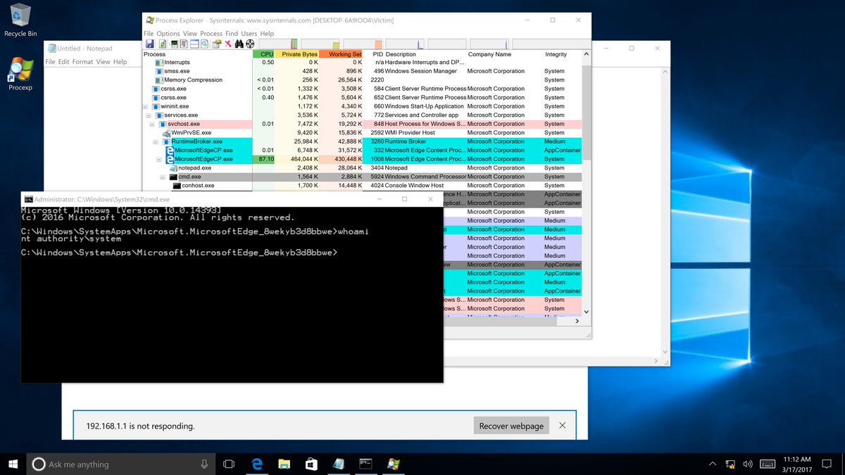 Success! Richard Zhu (fluorescence) used 2 separate UAFs in Edge then escalated to SYSTEM w/ a kernel bug. Gets $55K for popping shell. 💰💰💯