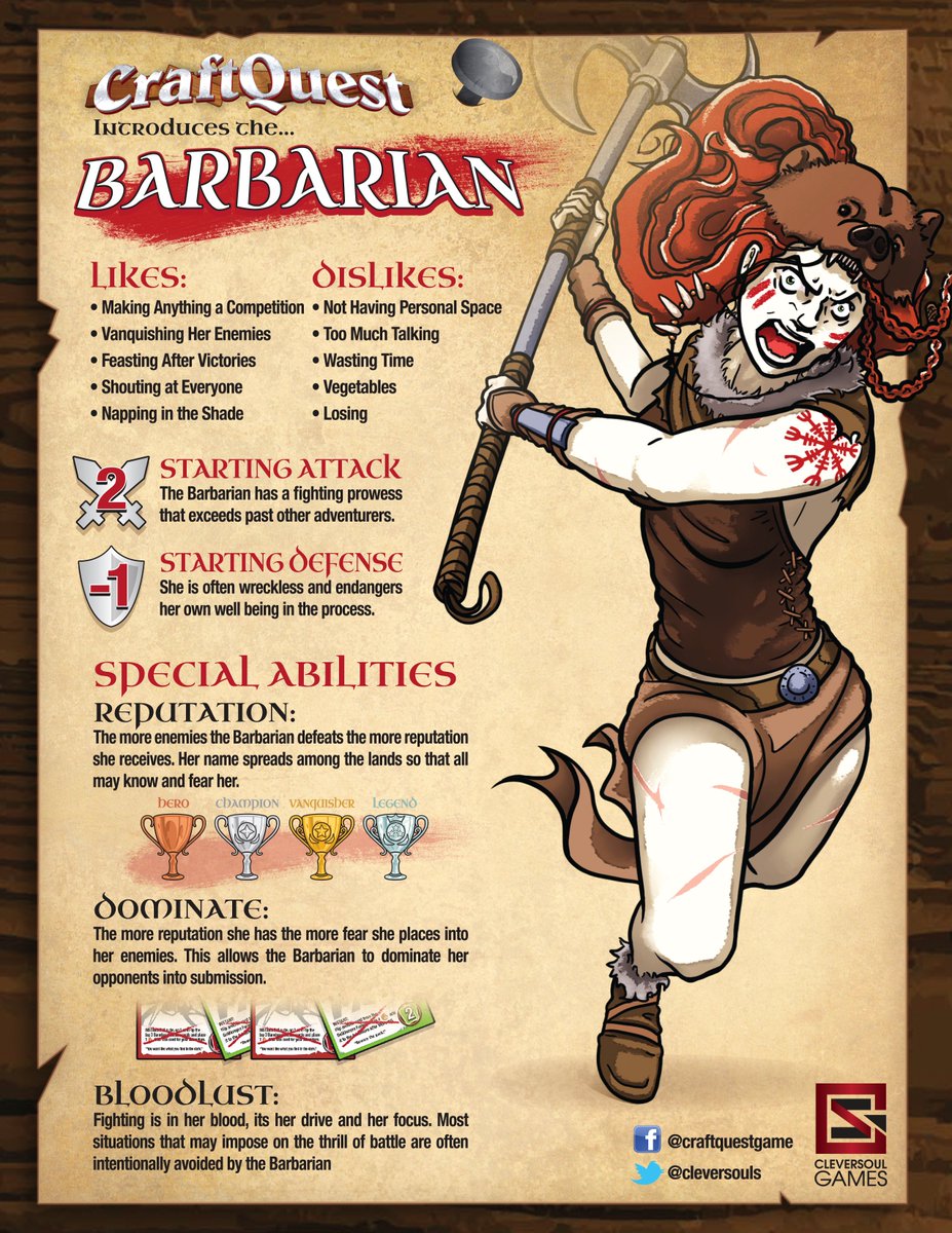 Cleversouls's tweet photo. Here is our first character feature for CraftQuest! Introducing the Barbarian! a fighting machine with unique abilities! https://t.co/fFPDuWuRwB