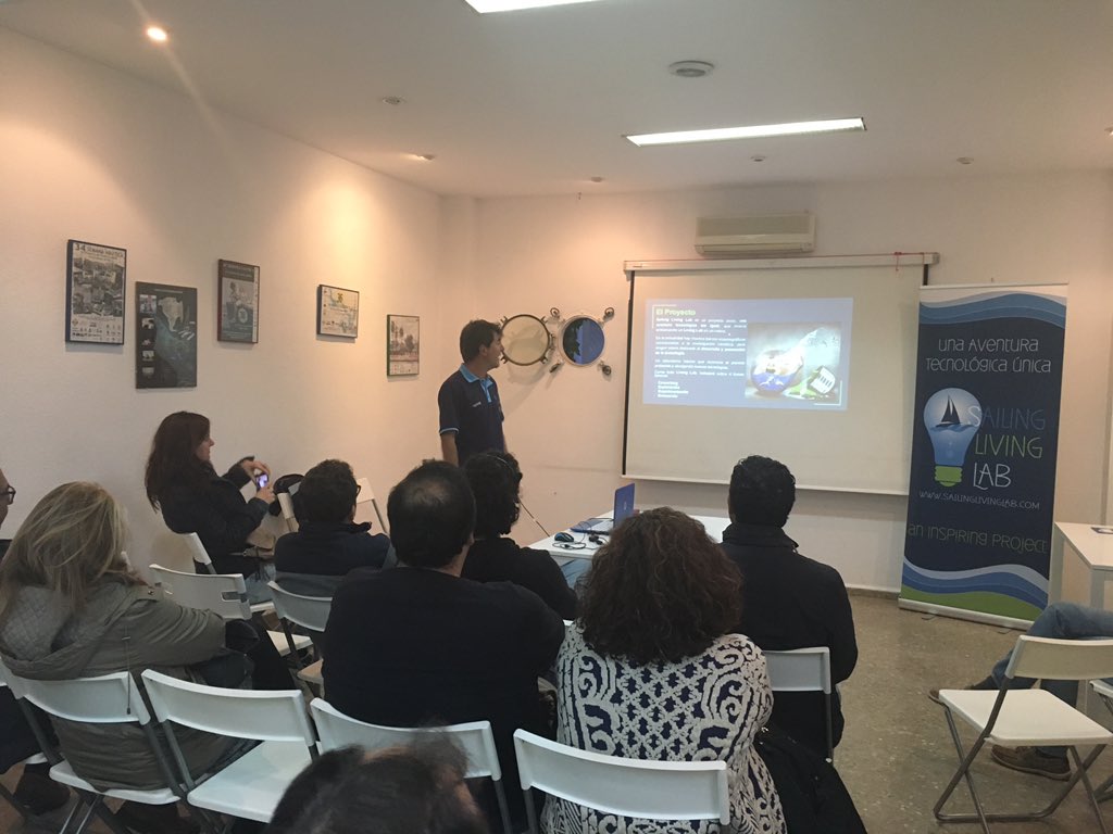 RCNPSM's tweet photo. Gran asistencia en la conferencia de Sailing Living Lab impartida por Diego de Miguel Murillo @sailinglab en el @RCNPSM https://t.co/Ki3ZZQ16am