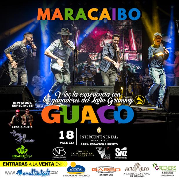mdticket's tweet image. La Super banda de Venezuela, @OficialGuaco, regresa a Maracaibo | Invitados: @lesschrismusica | 18 de marzo, 8:00pm.