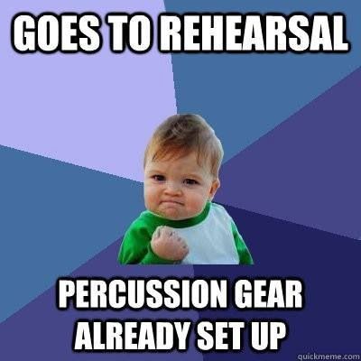 Rehearsal this weekend?  Maybe a Random act of kindness is in order: make your fellow percussionist's day by setting up some gear early.