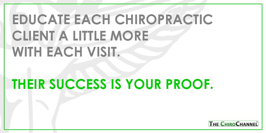 ChiroChannel's tweet image. Your patients are your proof. #Chiropractic
