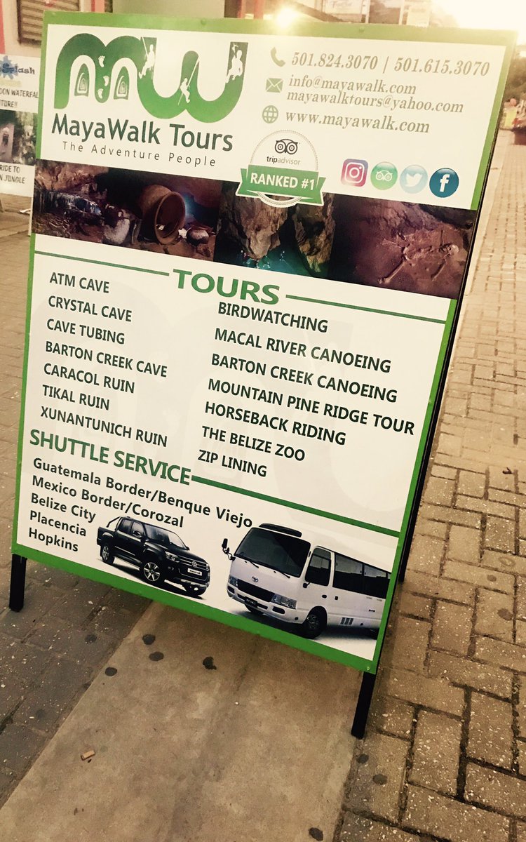 mayawalkadv's tweet photo. Are you trying to find @mayawalkadv ? Look for this sign. #Travel #adventure #bestplacetolive #Belize #Tours https://t.co/AIUHyP546a