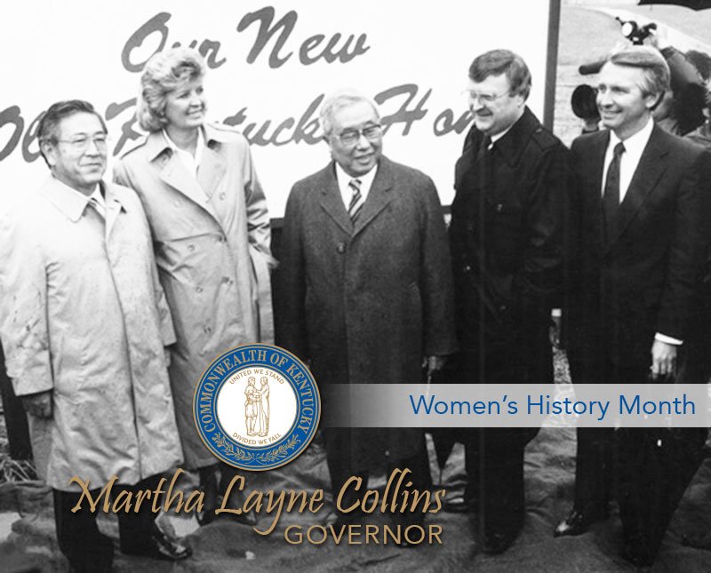 kyoag50's tweet photo. 30 years ago, the only woman to serve as governor of Kentucky, Martha Layne Collins, brought @Toyota to Georgetown. #WomensHistoryMonth https://t.co/1ZRiNdLDjm