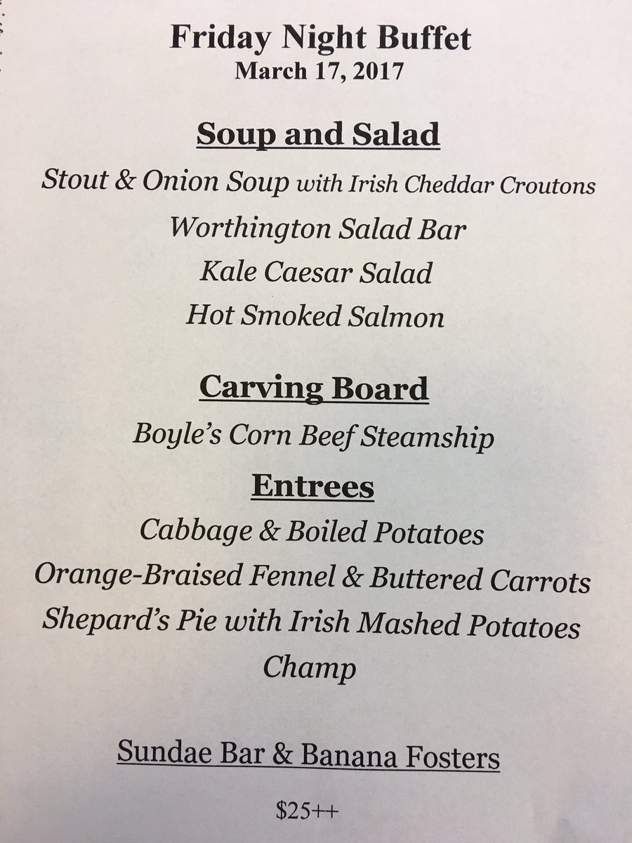 Join us for our Friday night buffet in the Clubhouse starting at 5pm! #worthingtoncc #StPatricksDay