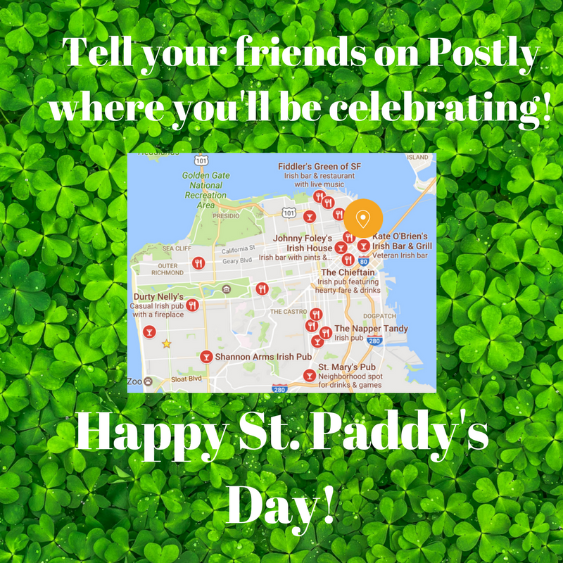 postly's tweet photo. #StPatricksDay Party Tip: use Postly to share Location, Pics &amp; Videos privately with your closest friends. https://t.co/zgXLgrTeO3