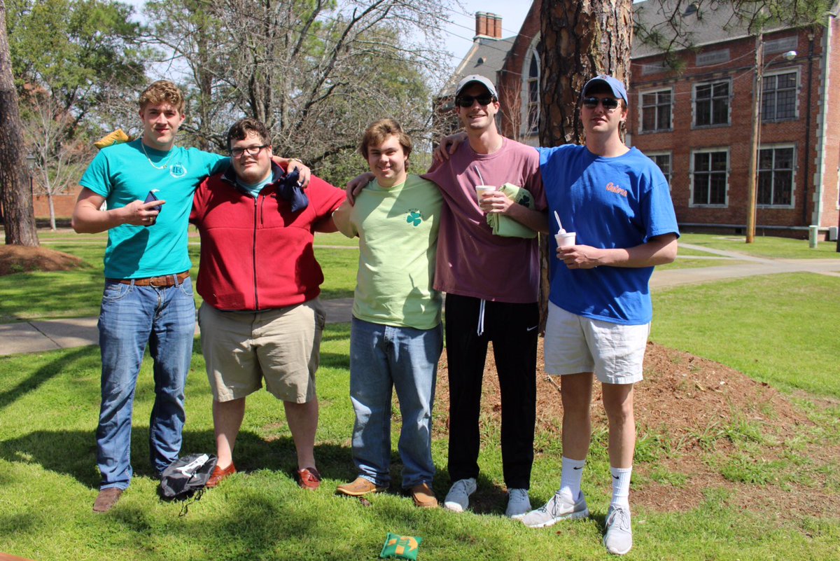 A few <a href="/LambdaChiAlpha/">Lambda Chi Alpha</a> and <a href="/SigEpALZeta/">ΣΦΕ AL Zeta</a> members at the Greek Weekend Porch Social! We can't wait to see everyone at Mock SHAMRock tonight!
