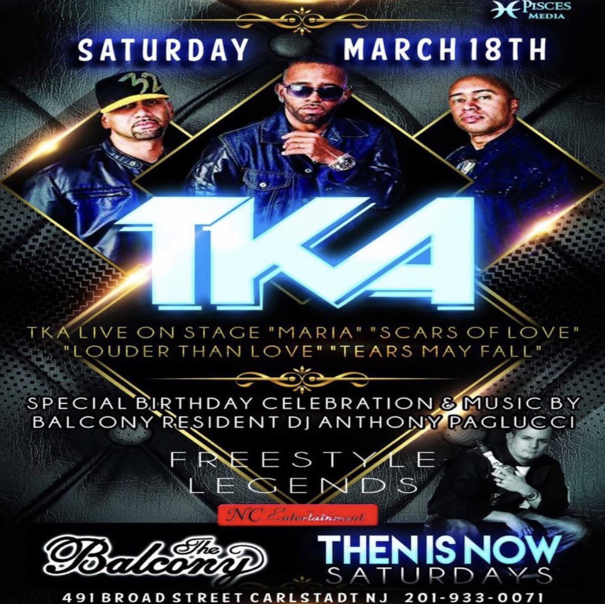 TKAK7's tweet photo. Saturday March 18th, #FreestyleLegends #Carlstadt #NewJersey #NJ #FreestyleMusic #DanceMusic #Dance #Music #Freestyle #TKA #TheBalcony https://t.co/PRaKc5ZQ51