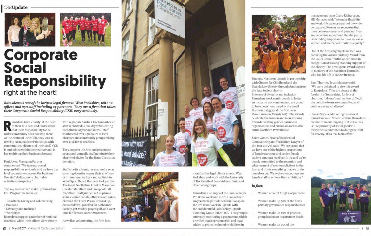 RamsdensLLP's tweet photo. We have # charity at the heart of our business #RamsdensCSR read all about it in @Topic_UK https://t.co/yXh0bZvlGm https://t.co/w2zAdJSt7I