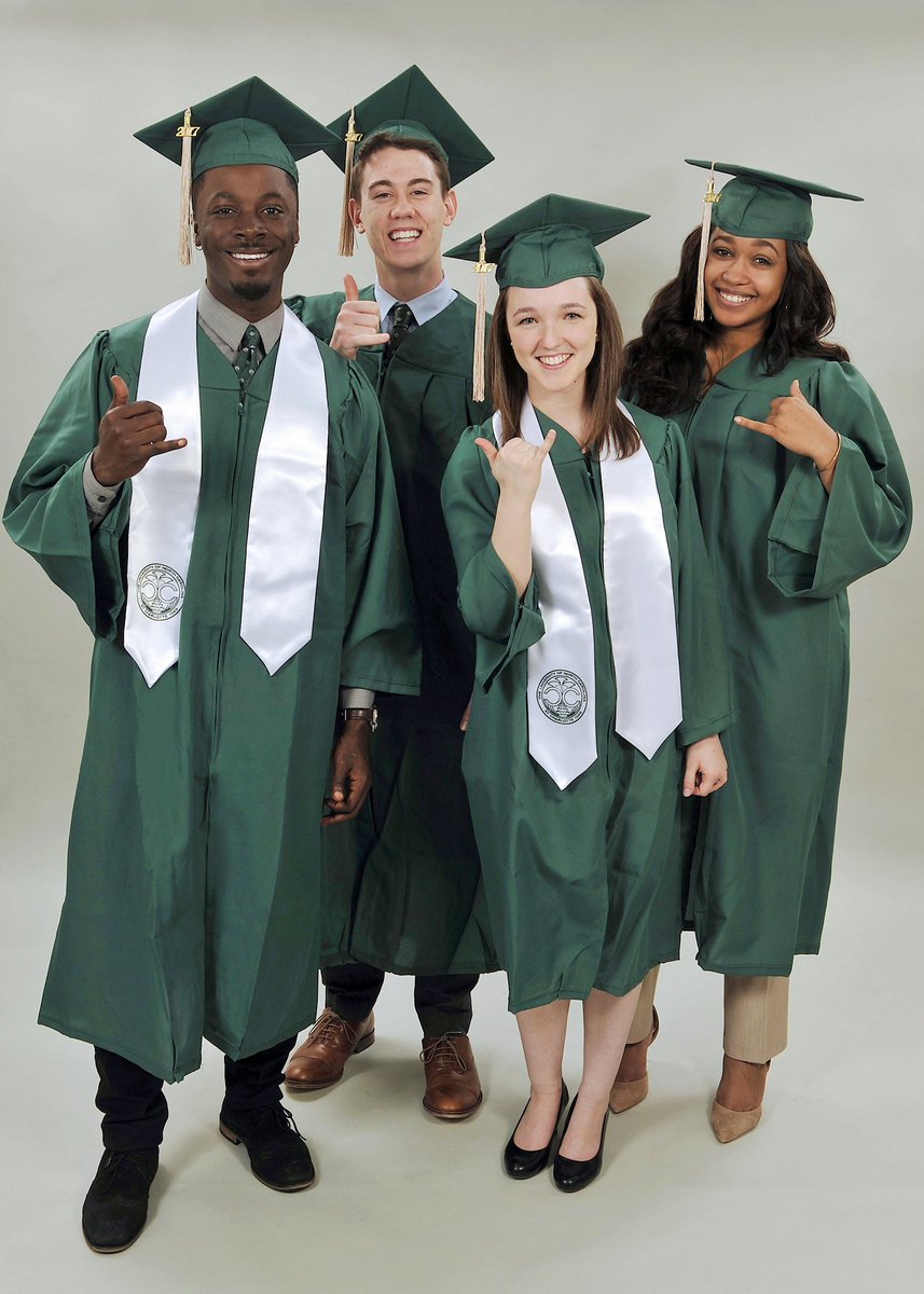 unccharlotte's tweet photo. Commencement is going GREEN! Students: get your caps &amp; gowns at the Commencement Fair, 3/21-23 ⛏💚 Pics: Wade Bruton https://t.co/7kESoH8egh https://t.co/4us4D9KoQq