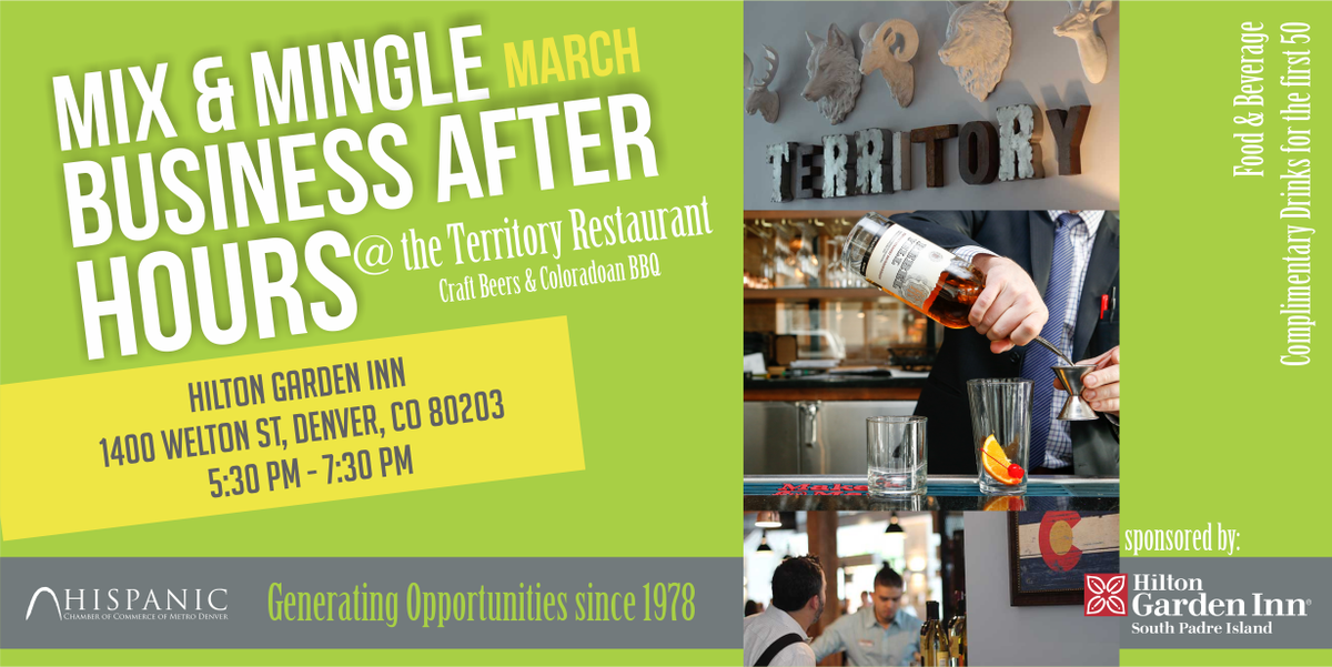 HispanicDenver's tweet image. March 30th, 2017 @HiltonGardenInn Complimentary craft drinks and food!
eventbrite.com/myevent?eid=32…