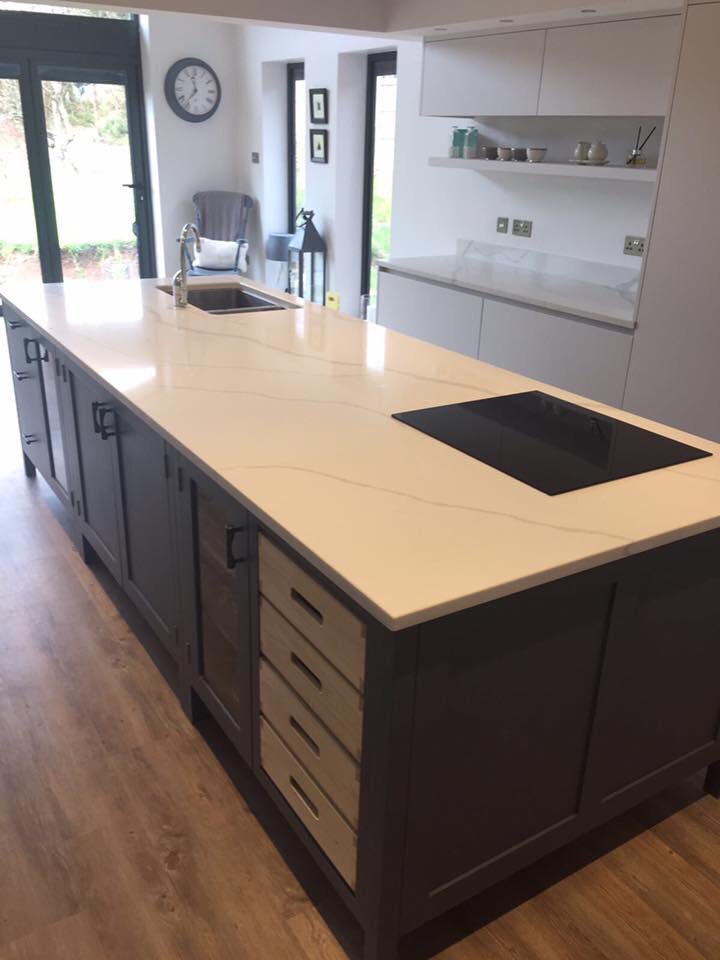 Statuario Venato 30mm fitted today and I think you will all agree it really does look stunning #StPatricksDay